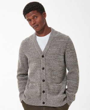 Grey Men Barbour Sid Knitted Cardigan | US-9604HXFVE