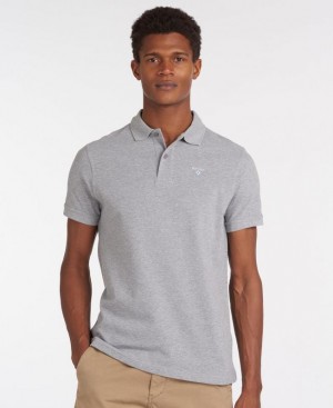 Grey Men Barbour Sports Polo Shirt | US-2980QGYXP