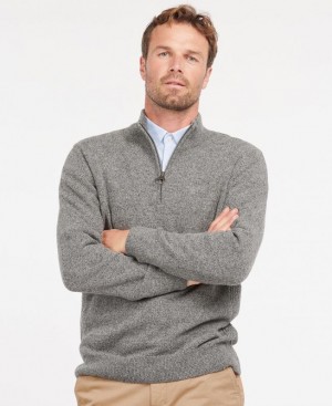 Grey Men Barbour Tisbury Half Zip Sweater | US-4783EKOWU