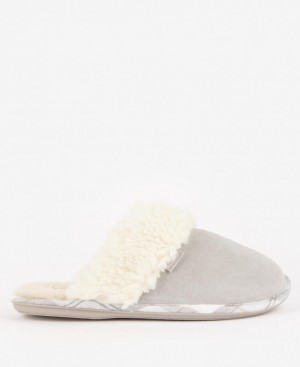 Grey Women Barbour Lydia Mule Slippers | US-1478BJQNP