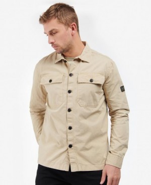 Khaki Men Barbour International Adey Overshirt | US-1634SDQFX