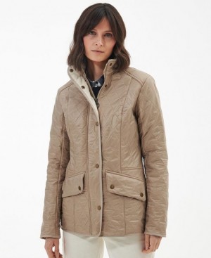 Khaki Women Barbour Cavalry Polarquilt Quilted Jacket | US-2051JXLBA