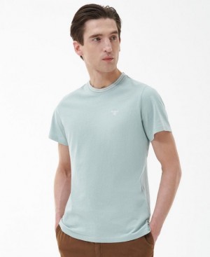 Light Blue Men Barbour Austwick T-Shirts | US-4806BQGJV