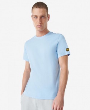 Light Blue Men Barbour International Deviser T-Shirts | US-6150IVRNH