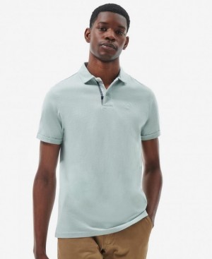 Light Blue Men Barbour Kirkhill Polo Shirt | US-7216ZIJKH