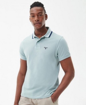 Light Blue Men Barbour Otterburn Polo Shirt | US-8754XUOLR