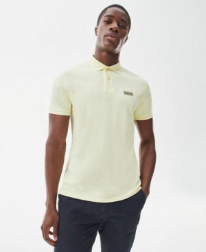 Light Yellow Men Barbour International Essential Polo Shirt | US-4701OZAWQ