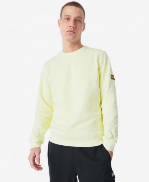 Light Yellow Men Barbour International Racer Badge Sweatshirt | US-3648YVUQE