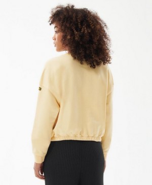 Light Yellow Women Barbour International Anderson Sweatshirt | US-0617YWGUR