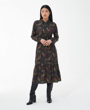 Multicolor Women Barbour Westbury Midi Dress | US-4852VRZQW