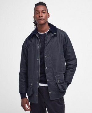 Navy Men Barbour 40th Anniversary Beaufort Waxed Jacket | US-4715MHGFB