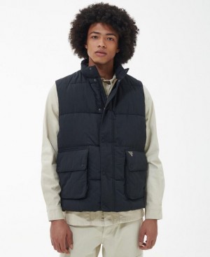 Navy Men Barbour Beacon Glacial Vest | US-1528KQPSU