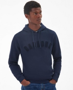 Navy Men Barbour Birkby Hoodie | US-5817GIVWZ