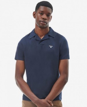 Navy Men Barbour Consett Polo Shirt | US-2781JUNYR