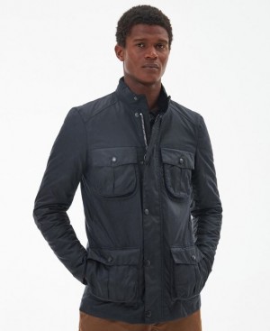 Navy Men Barbour Corbridge Waxed Jacket | US-8632REPJA