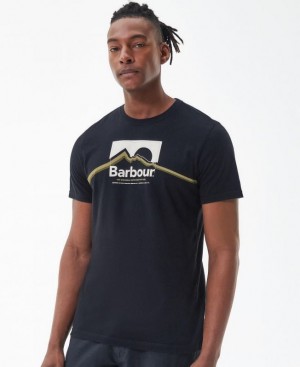 Navy Men Barbour Ellonby Graphic T-Shirts | US-6913LVRPS