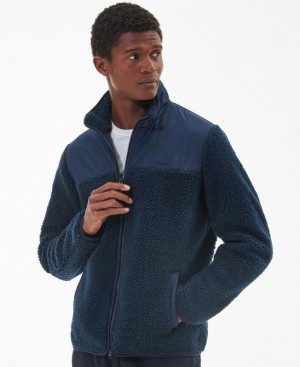 Navy Men Barbour Hobson Fleece | US-6815FLOIZ