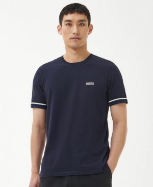 Navy Men Barbour International Cooper T-Shirts | US-7948NPBHI