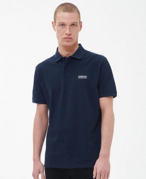 Navy Men Barbour International Essential Polo Shirt | US-2840EANHR