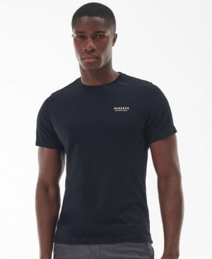 Navy Men Barbour International Rico T-Shirts | US-8031UXKOR