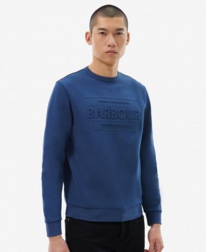 Navy Men Barbour International Stamp Sweatshirt | US-8739AGKFM