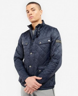 Navy Men Barbour International Tourer Ariel Quilted Jacket | US-5327OYDRQ