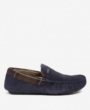 Navy Men Barbour Monty Slippers | US-4370BNPCT