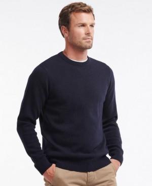 Navy Men Barbour Nelson Essential Crew Neck Sweater | US-1283BISEC