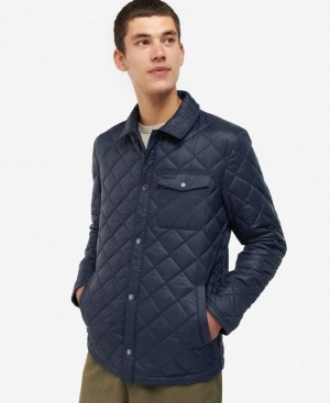 Navy Men Barbour Newbie Quilted Jacket | US-6793TXFLB