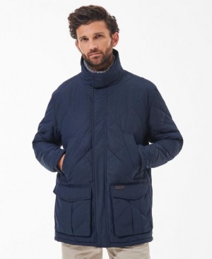 Navy Men Barbour Rockwood Quilted Jacket | US-6349GWNAS