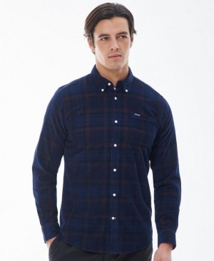 Navy Men Barbour Southfield Tailored Shirts | US-7308LQKTO