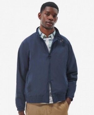 Navy Men Barbour Summer Royston Casual Jacket | US-7923XUICJ