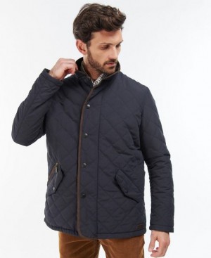 Navy Men Barbour Waterproof Shoveler Quilted Jacket | US-1647TASBV