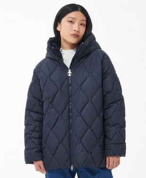 Navy Women Barbour Aster Quilted Jacket | US-0582JSDEK