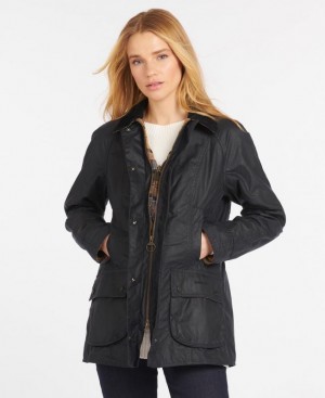 Navy Women Barbour Beadnell® Waxed Jacket | US-4180MIZAH