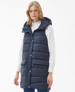 Navy Women Barbour Bracken Vest | US-2453FNDOV