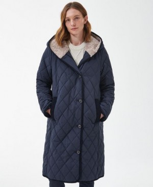 Navy Women Barbour Bream Quilted Jacket | US-4021WLBFN