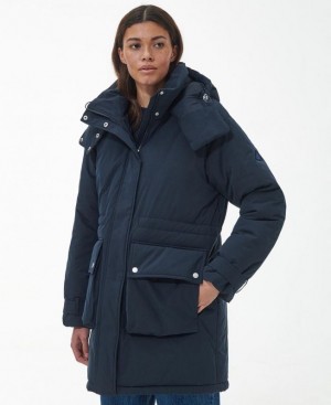 Navy Women Barbour Chesil Rain Jacket | US-6509ZUPKY