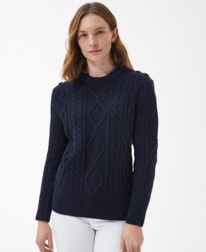 Navy Women Barbour Greyling Knitted Sweater | US-6928BGZYS