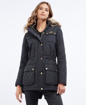 Navy Women Barbour International Enduro Quilted Jacket | US-1502LMDRO