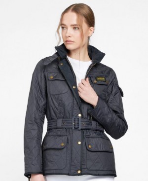 Navy Women Barbour International International Polarquilt Quilted Jacket | US-1842CZADK