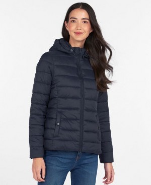 Navy Women Barbour Shaw Quilted Jacket | US-0258NLKQJ