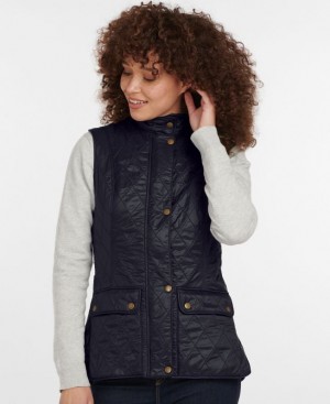 Navy Women Barbour Wray Vest | US-6279IMKTW