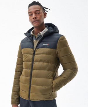 Navy / Khaki Men Barbour Kendle Baffle Quilted Jacket | US-1237GEXVZ