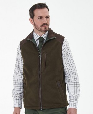 Olive Men Barbour Active Fleece Vest | US-7462YKPTG