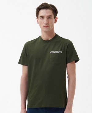 Olive Men Barbour Durness Pocket T-Shirts | US-3806HQFML