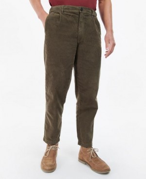 Olive Men Barbour Highgate Cord Pants | US-2541LXBYV