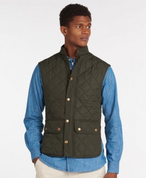 Olive Men Barbour Lowerdale Vest | US-8906UYFQR