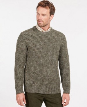 Olive Men Barbour New Tyne Crew Sweater | US-2849MIRNL