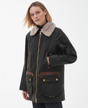 Olive Women Barbour 3-in-1 Arncliffe Waxed Jacket | US-1287GTSOD